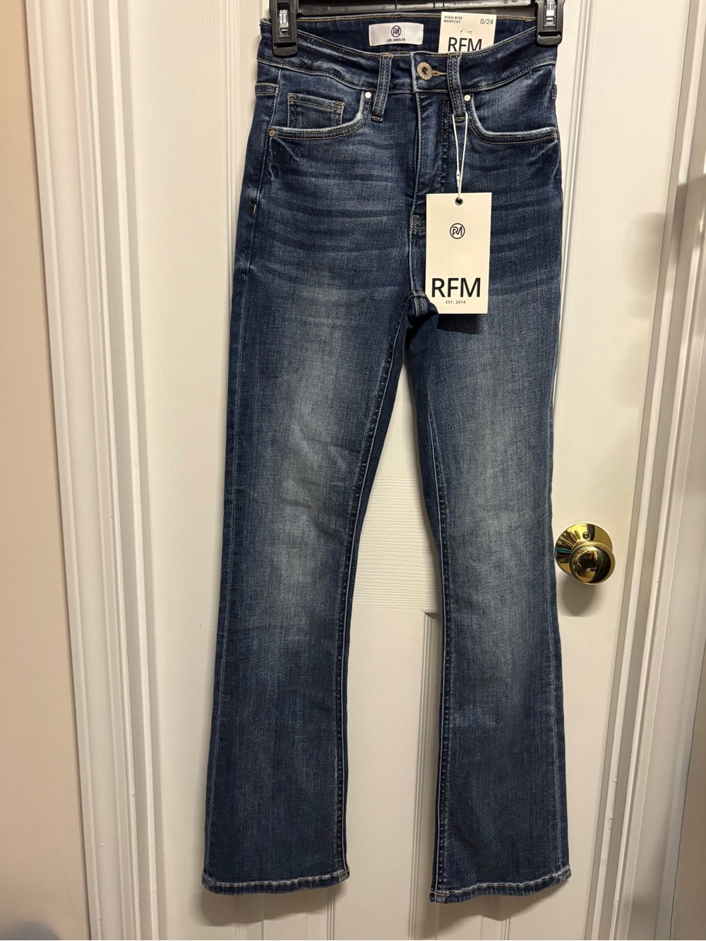 NWT RFM High-Rise Boot Cut Dark Jeans for Women - size 0